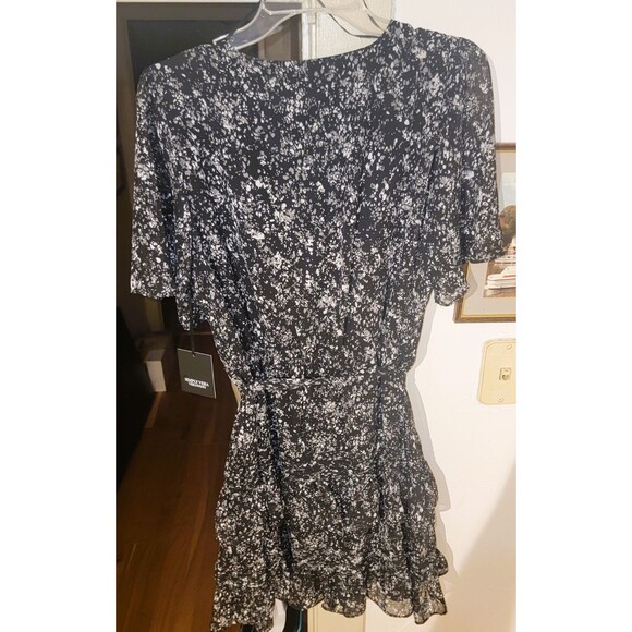 SIMPLY VERA Vera Wang NWT Dress Ruffled Tiered Chiffon Lined Fairy Sz Large Blk - Picture 7 of 16